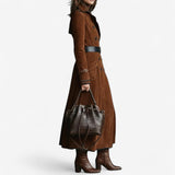 Nathaly™ | Trench Lungo in Camoscio da Donna