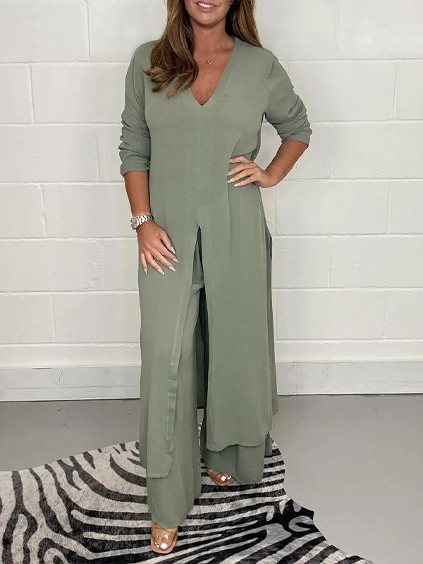 Alejandra | Set Casual Due Pezzi con Scollo a V da Donna