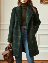 Florencia | Cappotto Retrò in Tweed a Quadri con Revers da Donna