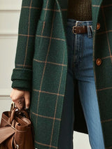 Florencia | Cappotto Retrò in Tweed a Quadri con Revers da Donna