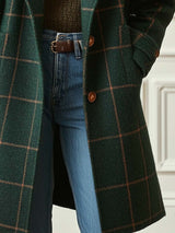Florencia | Cappotto Retrò in Tweed a Quadri con Revers da Donna