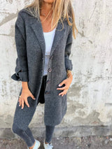 Baylea - Cappotto casual con revers e chiusura monopetto la bottoni