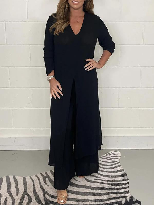 Alejandra | Set Casual Due Pezzi con Scollo a V da Donna