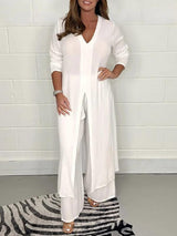 Alejandra | Set Casual Due Pezzi con Scollo a V da Donna
