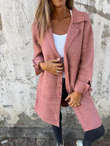 Baylea - Cappotto casual con revers e chiusura monopetto la bottoni