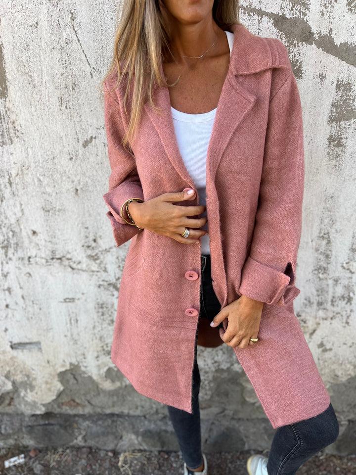Baylea - Cappotto casual con revers e chiusura monopetto la bottoni