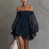 DINA – Abito Mini con Spalle Scoperte in Pizzo da donna