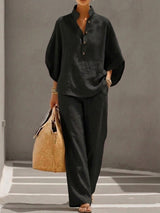 Mariel | Set con Maniche a Pipistrello e Pantaloni Larghi da Donna