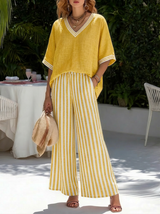 Elvara | Set in Lino Luxe a Righe da Donna