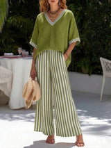 Elvara | Set in Lino Luxe a Righe da Donna