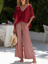 Elvara | Set in Lino Luxe a Righe da Donna