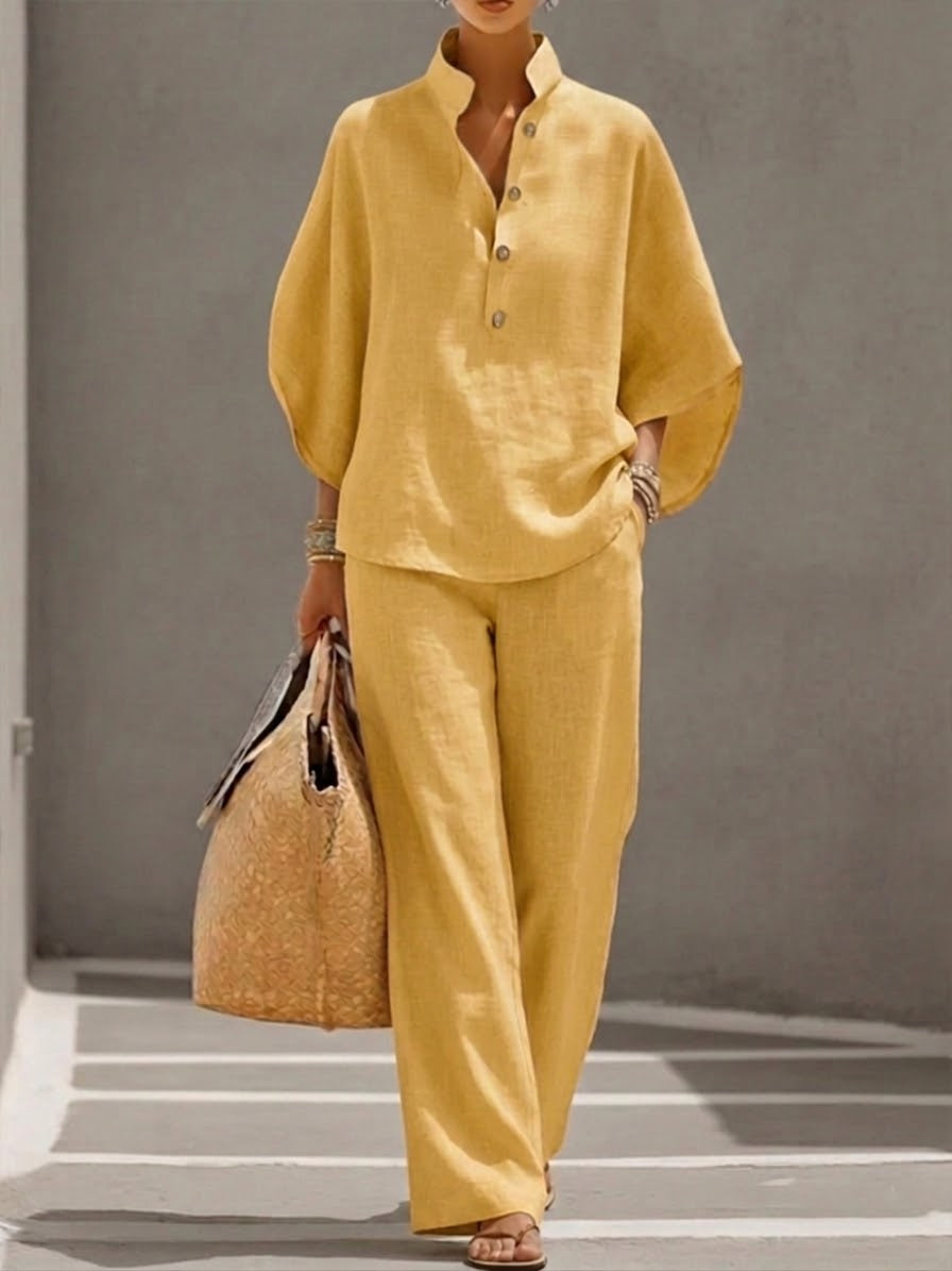 Mariel | Set con Maniche a Pipistrello e Pantaloni Larghi da Donna