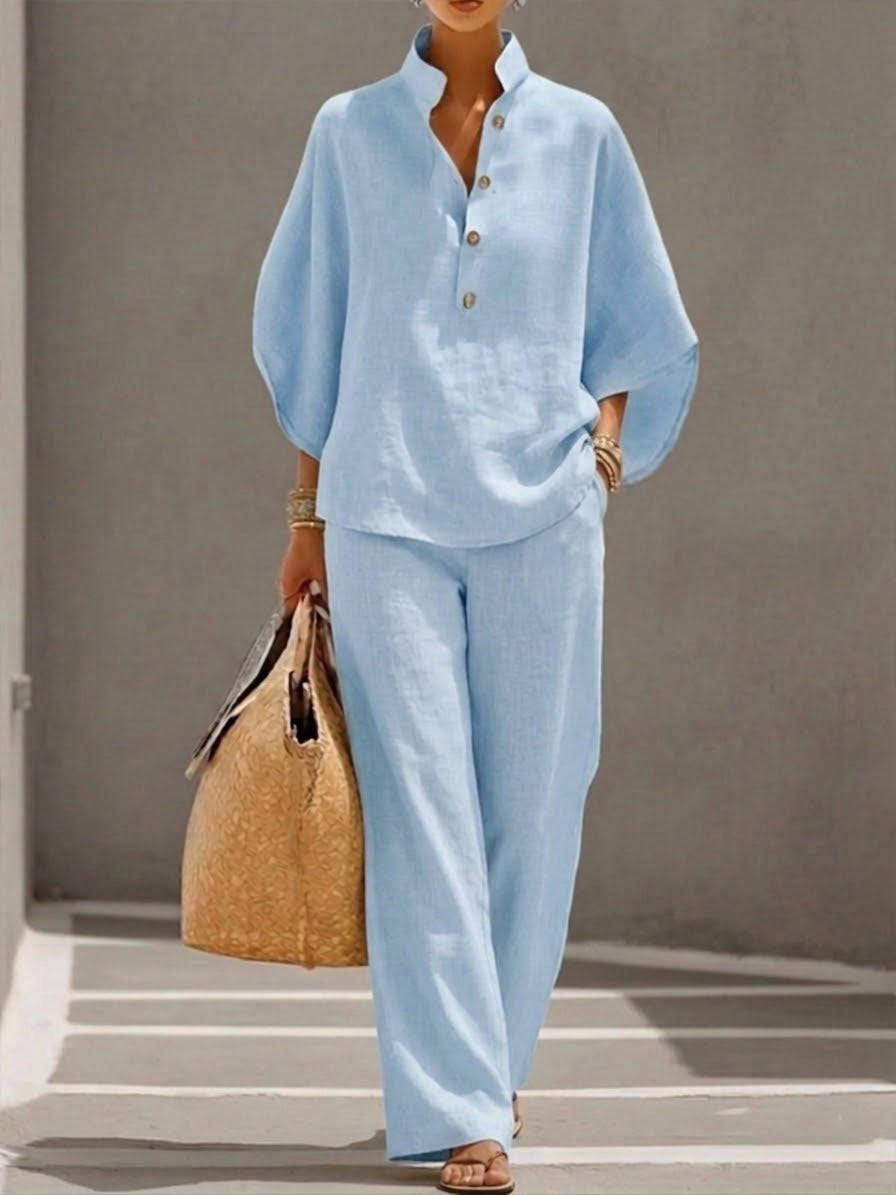 Mariel | Set con Maniche a Pipistrello e Pantaloni Larghi da Donna