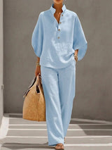 Mariel | Set con Maniche a Pipistrello e Pantaloni Larghi da Donna