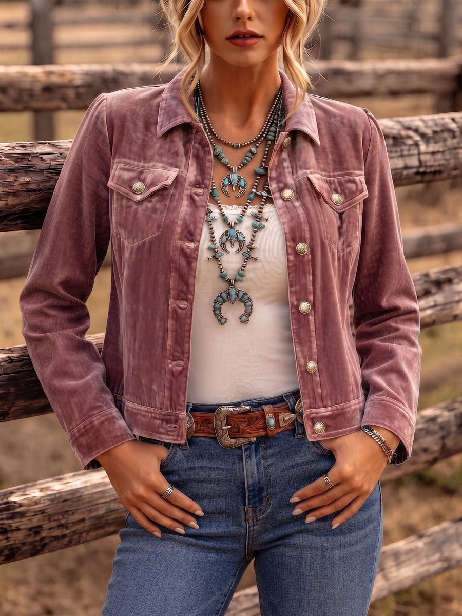 Raffaella | Giacca in Velluto Vintage Bohemien per Donna