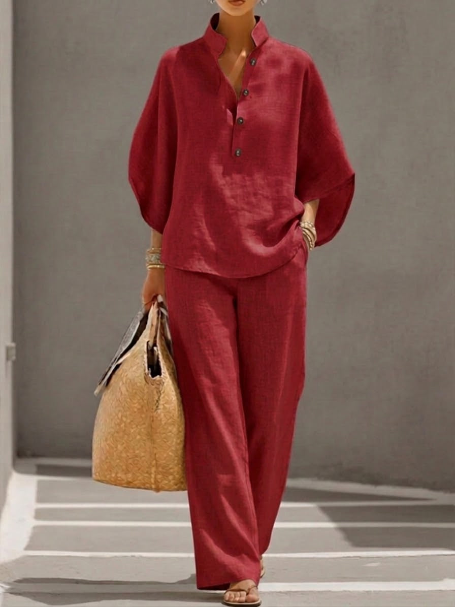 Mariel | Set con Maniche a Pipistrello e Pantaloni Larghi da Donna