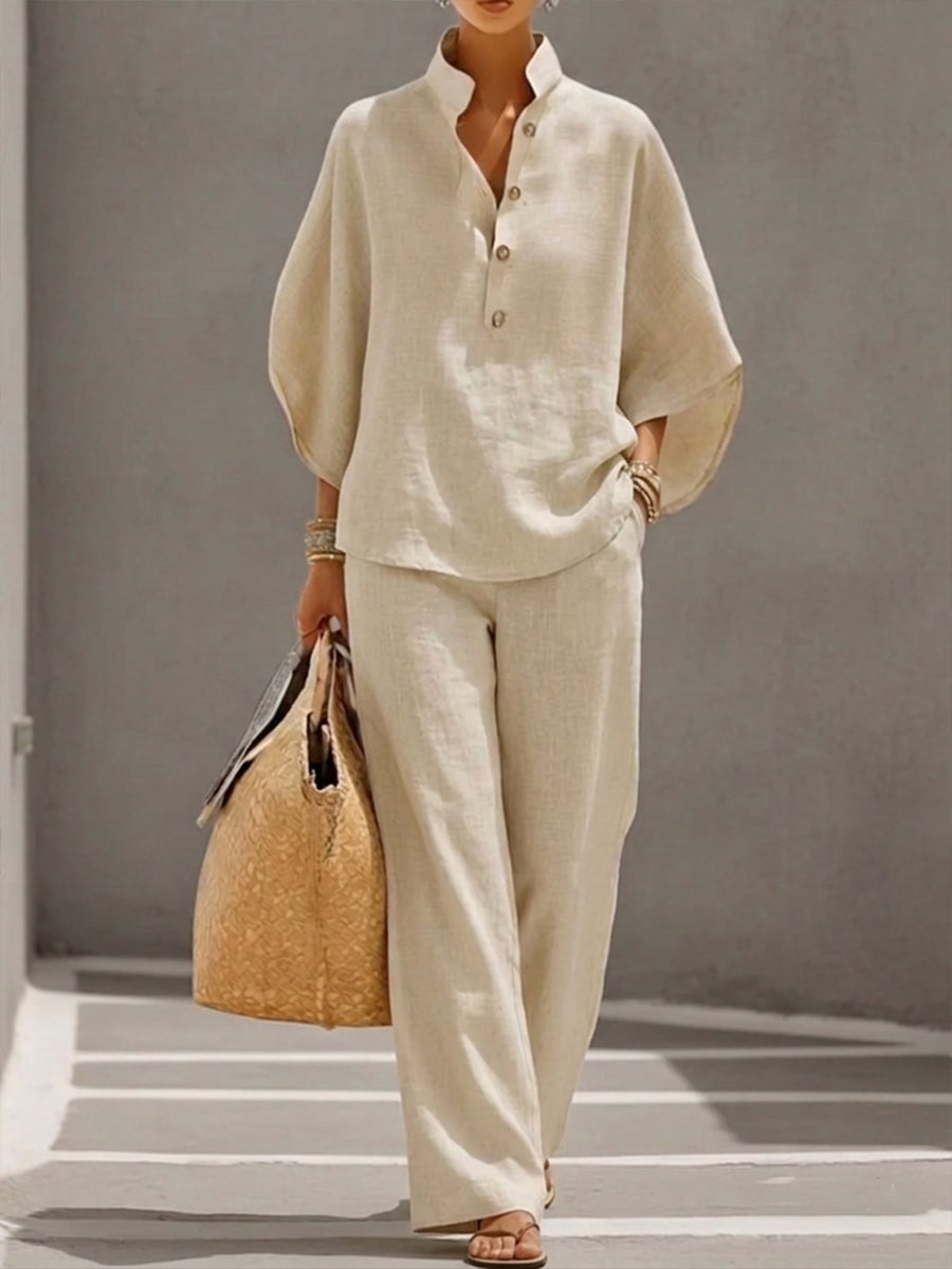 Mariel | Set con Maniche a Pipistrello e Pantaloni Larghi da Donna