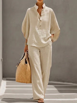Mariel | Set con Maniche a Pipistrello e Pantaloni Larghi da Donna