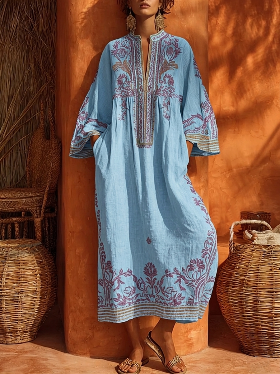 Celestina | Abito boho ricamato con un tocco mediterraneo per donna