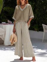 Elvara | Set in Lino Luxe a Righe da Donna