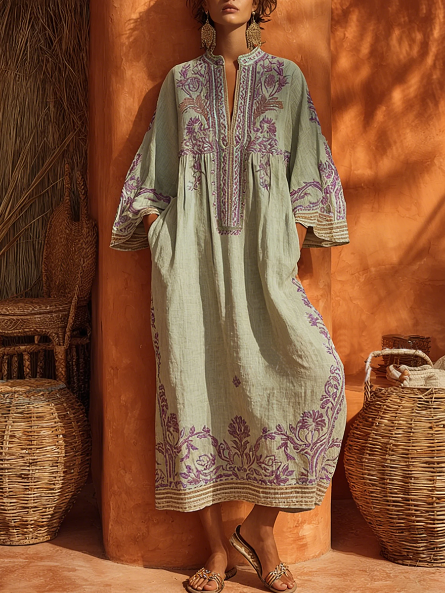 Celestina | Abito boho ricamato con un tocco mediterraneo per donna