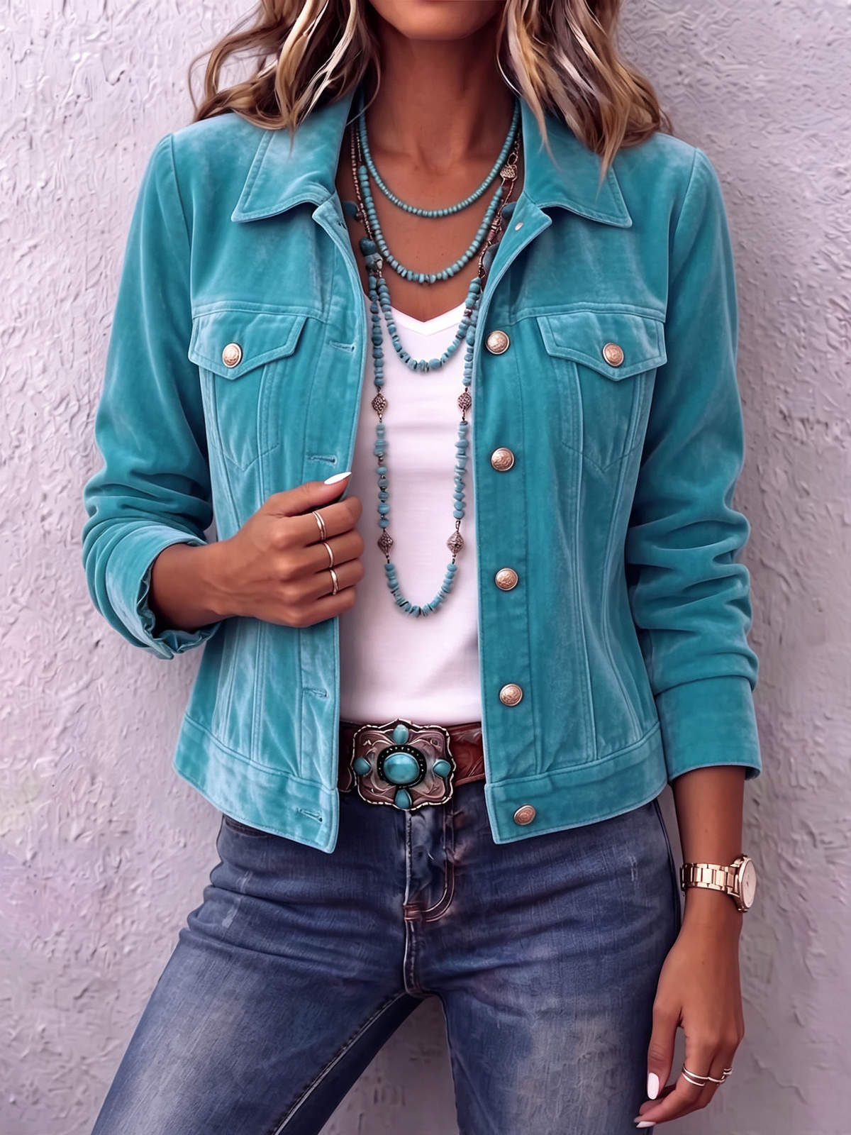 Raffaella | Giacca in Velluto Vintage Bohemien per Donna