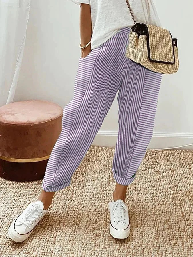 Kae | Pantaloni in cotone a righe