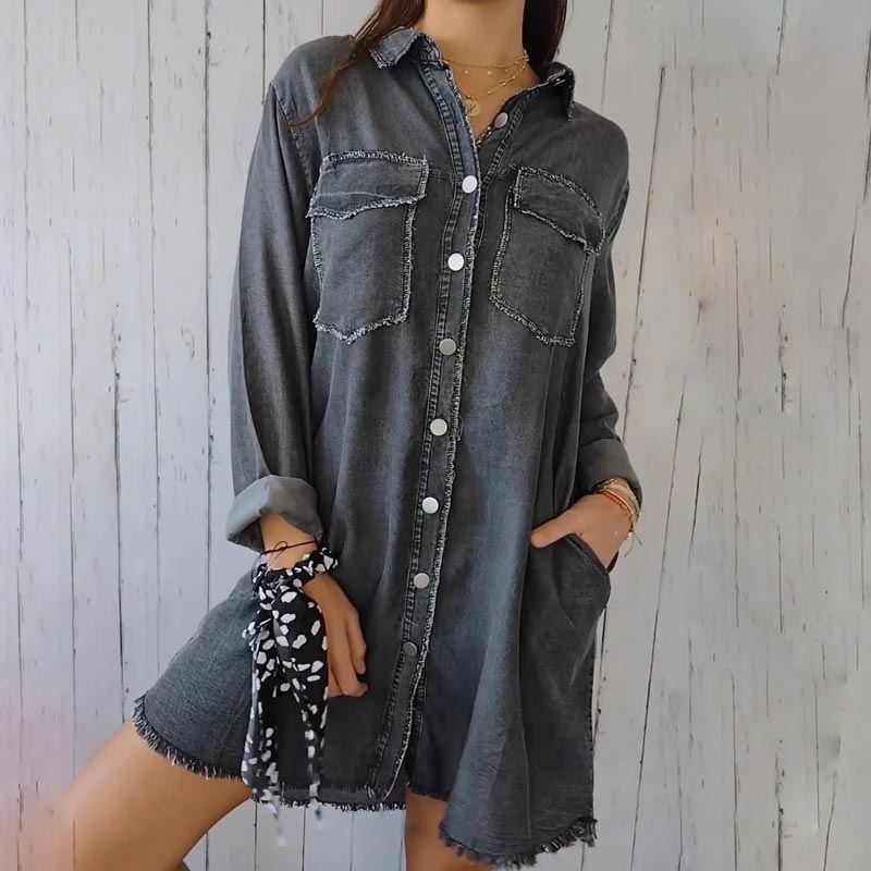 JansenStyle™ Oona | Blazer in Denim Oversize da Donna