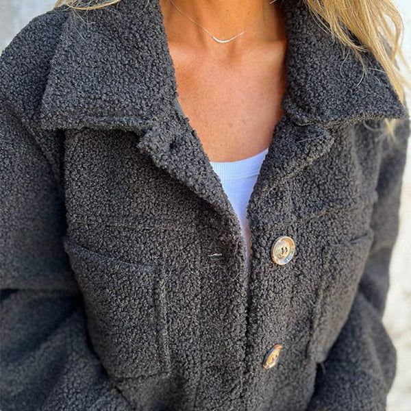 Dion™ - Cappotto corto in maglia con revers