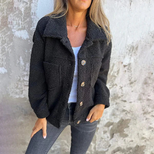 Dion™ - Cappotto corto in maglia con revers