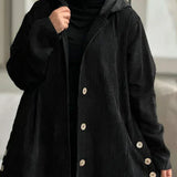 Dana™ | Cappotto a Coste con Cappuccio da Donna