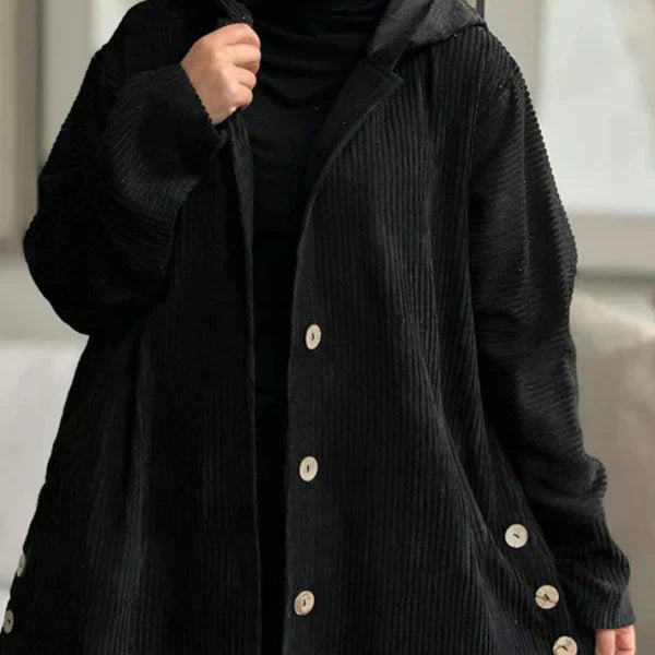 Dana™ | Cappotto a Coste con Cappuccio da Donna
