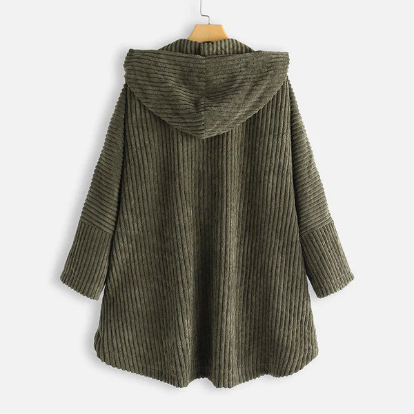 Dana™ | Cappotto a Coste con Cappuccio da Donna