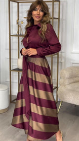Yvonne | Abito Lungo a Righe Elegante da Donna