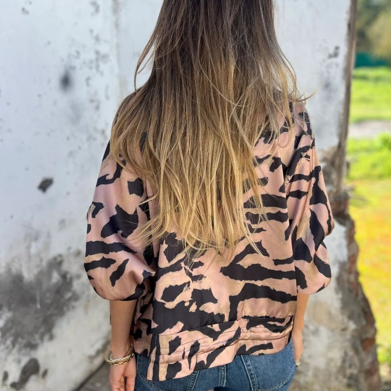 Zaira™ | Giacca Primaverile con Zip Zebra da Donna