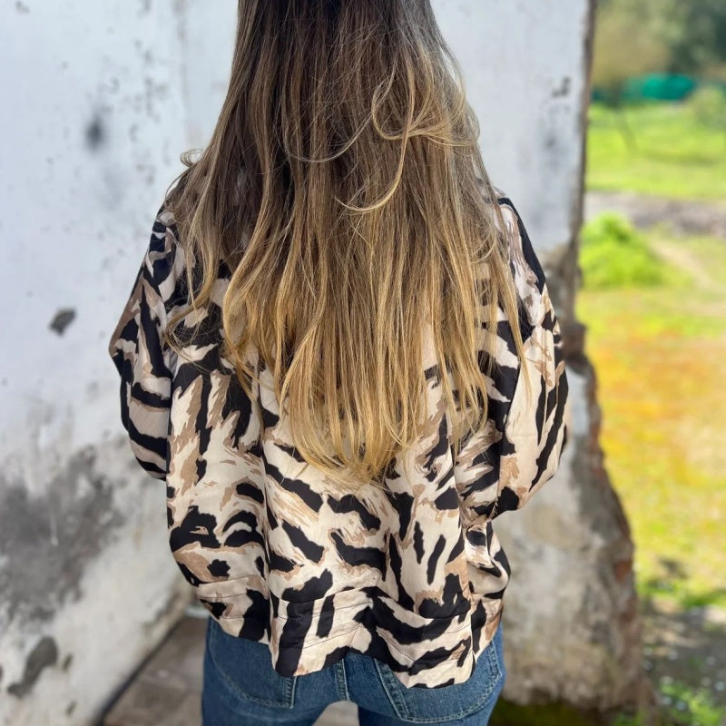Zaira™ | Giacca Primaverile con Zip Zebra da Donna