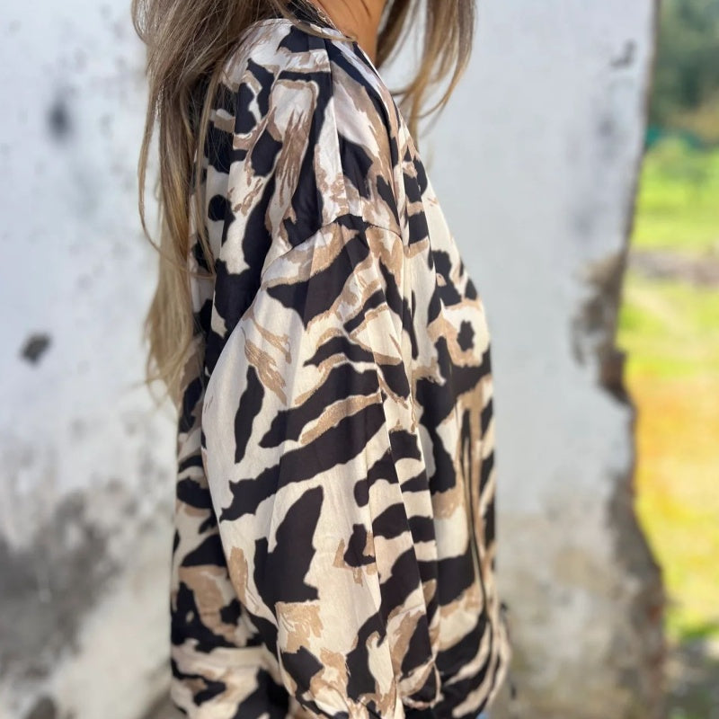 Zaira™ | Giacca Primaverile con Zip Zebra da Donna