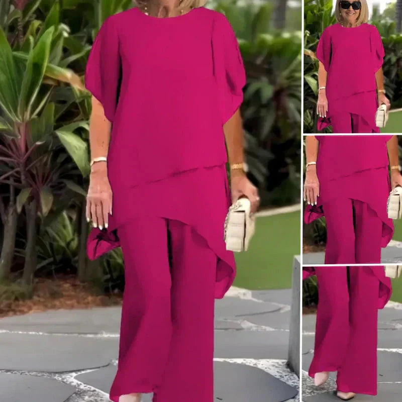 Herlene™ | Completo da Donna Chic Asimmetrico con Top e Pantaloni