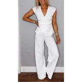 PALMIRA | Set Elegante di Blusa con Scollo a V e Pantaloni Morbidi da Donna