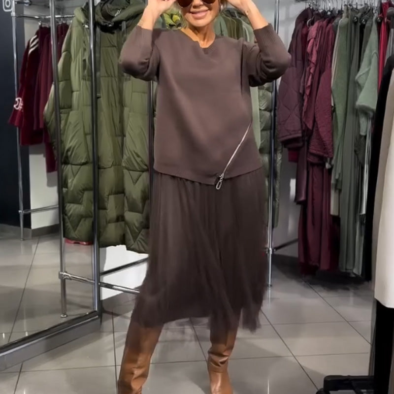 Ullé | Abito elegante di malha e tule da donna
