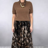 Leo | Set Due Pezzi da Donna con Pullover e Gonna Fluida con Motivo Leopardato