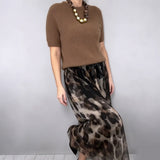Leo | Set Due Pezzi da Donna con Pullover e Gonna Fluida con Motivo Leopardato