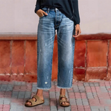 Dina - Jeans dritti corti rétro da donna