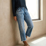 Dina - Jeans dritti corti rétro da donna