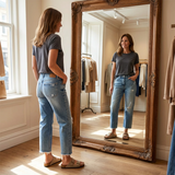 Dina - Jeans dritti corti rétro da donna
