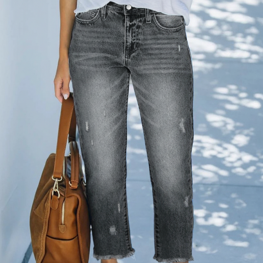 Dina - Jeans dritti corti rétro da donna