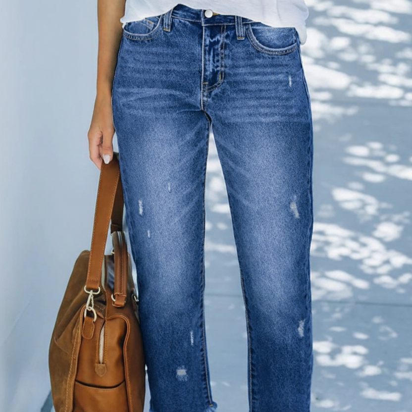 Dina - Jeans dritti corti rétro da donna