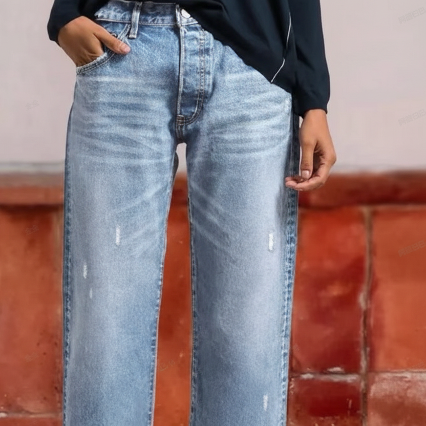 Dina - Jeans dritti corti rétro da donna