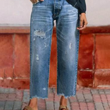 Dina - Jeans dritti corti rétro da donna