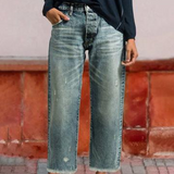 Dina - Jeans dritti corti rétro da donna